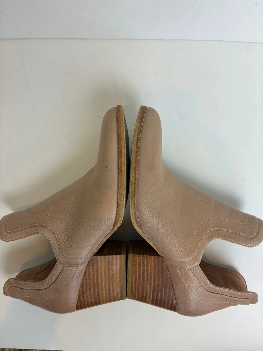 Anthropologie Silent D Winifred Side-Cut Booties Light Brown Leather Women’s 39